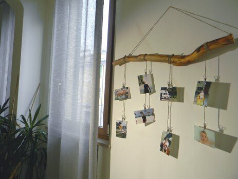 Portafoto multiplo da parete con ramo d'albero