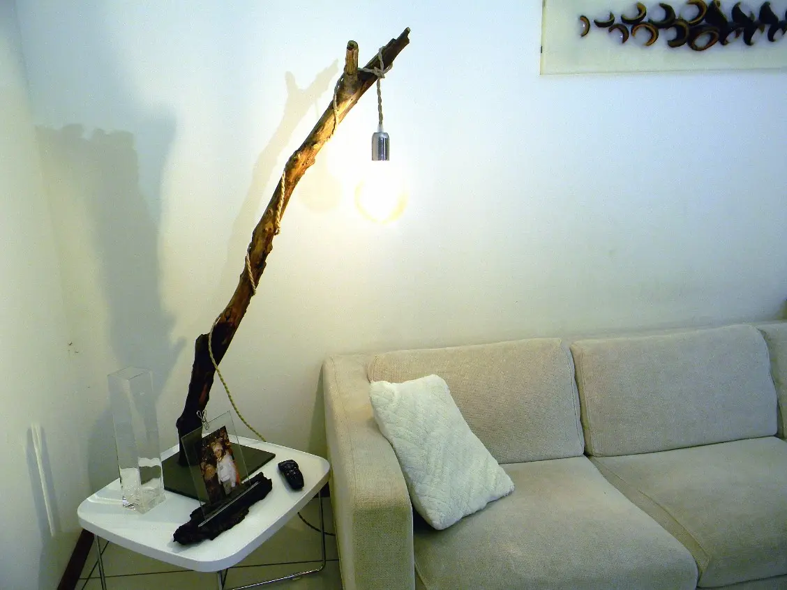 Lampada ramo tronco d'albero eco design