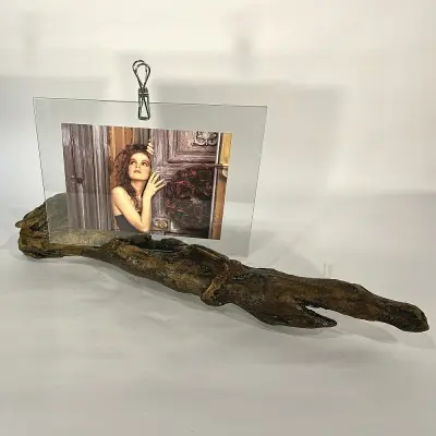 Portafoto ramo d'albero legno riciclato