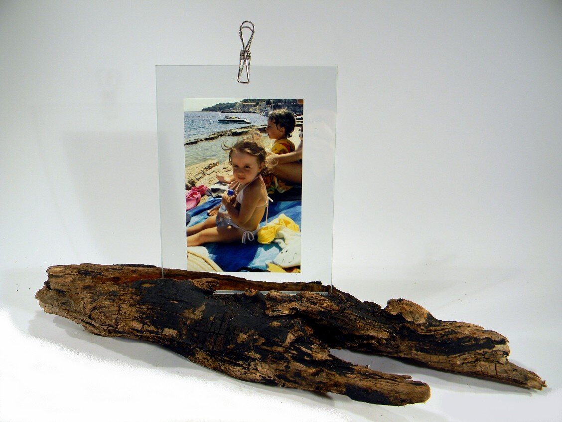 Portafoto cornice con corteccia d'albero